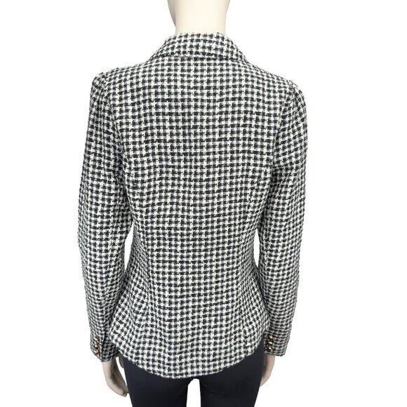 AUTRES FILLES ANTHRO Academia Houndstooth White Black One Button Soft Blazer S - Picture 4 of 8